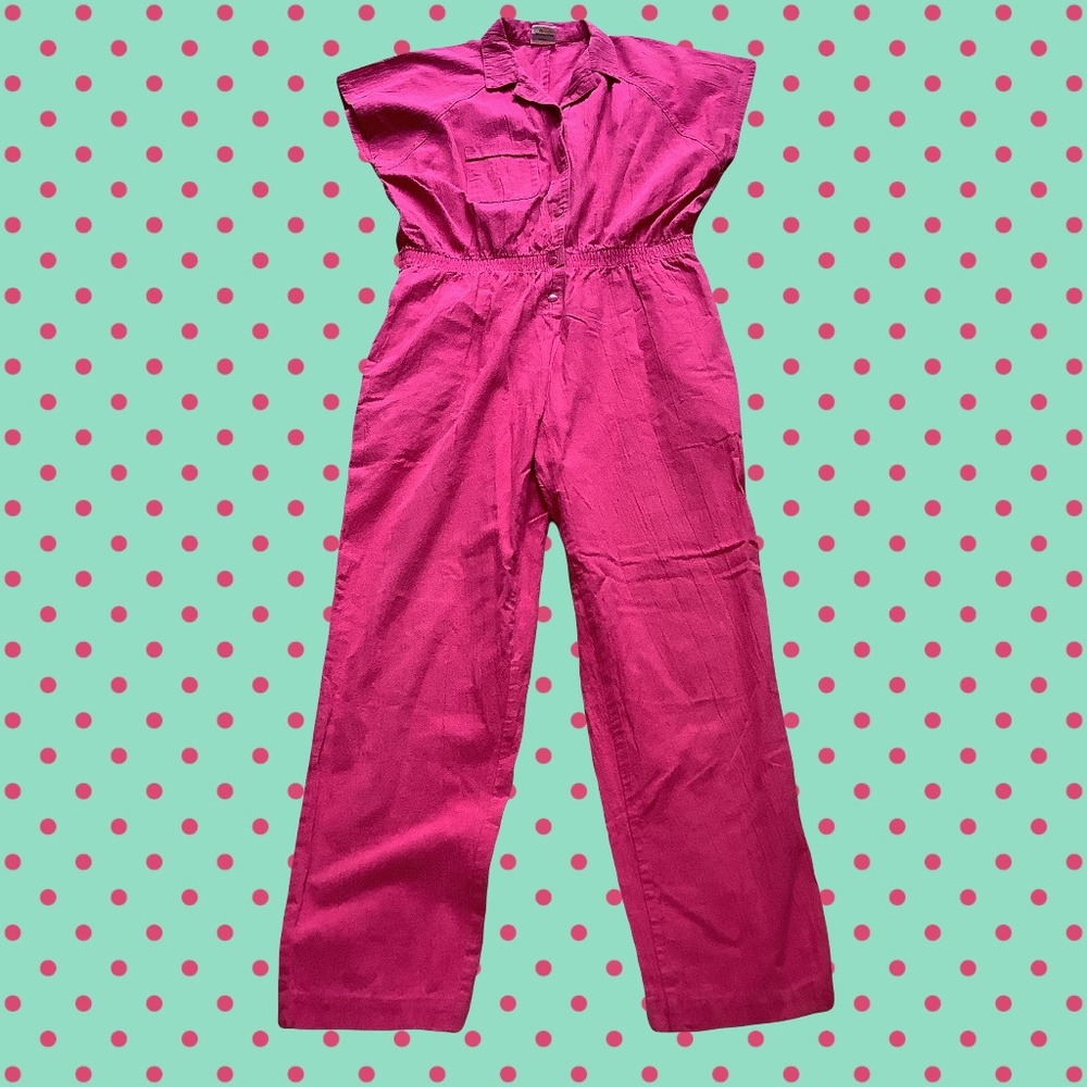 VINTAGE 1980s Pink Lady Footlocker Jumpsuit!